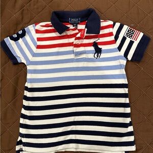 Polo by Ralph Lauren Classic Red and Blue Striped Polo